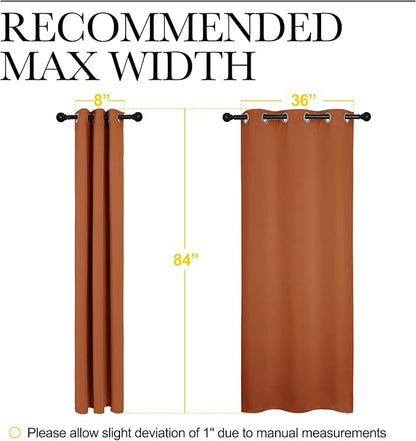 NICETOWN Nursery Essential Thermal Insulated Solid Grommet Top Blackout Curtains/Drapes for Halloween Decorations (1 Pair, 42 x 84 inches in Burnt Orange)