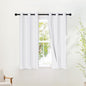 NICETOWN White Full Blackout Bathroom Curtains 50 inches Long, Grommet Thermal Window Treatment 100% Blackout Curtains for Kitchen/Bedroom, 2 Panels, W34 x L50
