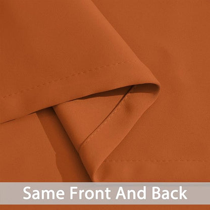 Yakamok Soft and Smooth Orange Blackout Curtains for Bedroom - Grommet Thermal Insulated Room Darkening Curtains for Living Room, Set of 2 Panels (52 x 72Inch, Burnt Orange)