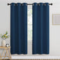 NICETOWN Blackout Window Curtains 72 inches Long, Thermal Insulated Grommet Room Darkening Window Treatments for Bedroom/Living Room, Moroccan Blue, Set of 2, W37 x L72