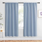 NICETOWN Blackout Curtains for Living Curtains, Vintage Blue, 1 Pair, 34-inch W x 72-inch L, Home Decorations Thermal Insulated Solid Pole Top Blackout Drapes for Living Room