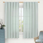 LAMIT Linen Curtains 63 Inch for Bedroom, Light Filtering Neutral Semi Sheer Window Treatment Farmhouse Curtains Rod Pocket Panels for Living Room/Dining Room, 2 Panels, 52 x 63 Inch, Light Blue