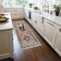 Washable 2x5 Hallway Runner Rug: Indoor Vintage Water Resistant Kitchen Entryway Rug Soft Living Room Bedroom Carpet Thin Low Pile Non Slip Floor Mat for Bathroom Laundry Dining Room(2X5,Orange)