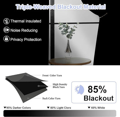 Simplebrand Ava Sage Green Short Blackout Curtains for Bedroom 45 Inches Long 2 Panels Set, Solid Thermal Insulated, Energy Saving Window Treatment Curtains Blackout Drapes, W40 x L45 Inch, Sage Green