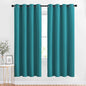 NICETOWN Room Darkening Curtains & Drapes - Window Treatment Thermal Insulated Solid Grommet Light Block Panels for Bedroom/Living Room, Peacock Teal, Set of 2, W52 x L72
