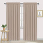 DWCN Blackout Curtains for Living Room Thermal Insulated, Energy Saving & Noise Reducing Bedroom Curtains, Camel, W 60x L 84 Inch, Set of 2 Rod Pocket Curtain Panels