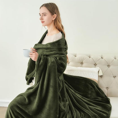 BEDELITE Fleece Blanket Twin Size Olive Green Throw Blankets for Couch & Bed, Luxury Plush Cozy Fuzzy Blanket 60x80 inches, Super Soft Warm Lightweight Throw Blanket for Travel Camping