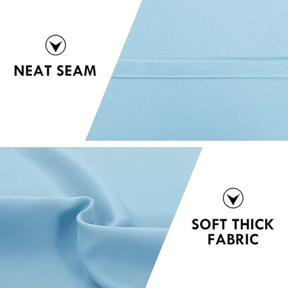 DWCN Blackout Curtains Thermal Insulated Energy Saving Bedroom and Kitchen Curtains Window Treatments, W 38 x L 45 Inch, Set of 2 Light Blue Rod Pocket Drapes