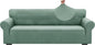 ZNSAYOTX 1 Piece Jacquard Couch Covers for 3 Cushion Couch High Stretch Sofa Cover for Pets Dogs Anti Slip Extra Large Sofa Slipcovers Furniture Protector (X-Large,New Pattern Pea Green)