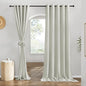 NICETOWN Linen 78 inch Curtains for Kitchen Window, Grommet Thick Flax Linen Gray Small Window Treatments Privacy Assured with Light Filtering for Cafe/Kids Room, W68 x L78, 2 Panels