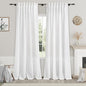White Semi Sheer Linen Curtains 94 inch Length for Living Room Back Tab Rod Pocket Modern Farmhouse Coastal Decor Off White Cotton Textured Gauze Curtains 94 inches Long for Dining Room Office