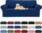 Cupuamon 2026 New Stretch Oversized Sofa Slipcovers Couch Sofa Cover for 4 Seater Furniture Protector Covers with Elastic Bottom Jacquard Fabric Small Checks for Pets, Kids - Classic Blue