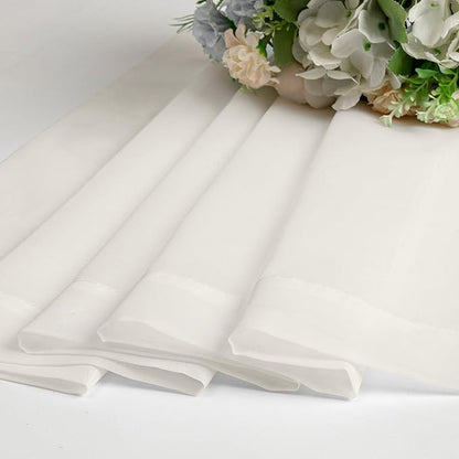 Chyhomenyc Sheer Curtains Tiers 2 Pieces Set, Light Filtering Small Curtains 24 in Length, Short Bathroom Living Room Cafe Basement Voile Window Curtains, Rod Pocket, 42W x 24L Inches, Ivory