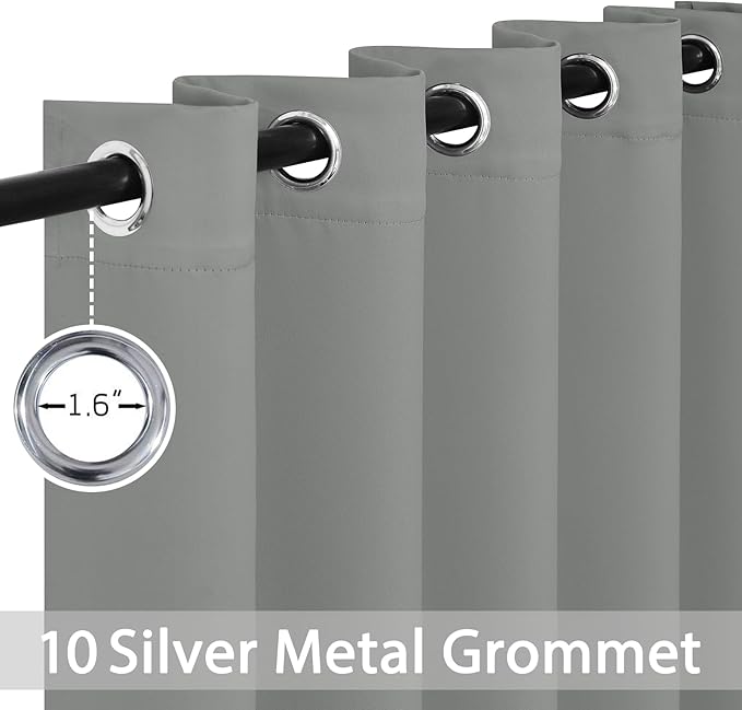 Yakamok Dove Grey Room Darking 84 Inch Length 2 Panel Sets for Livingroom Dining Room Darkening Thermal Insulated Bay Window Hotel Modern Elegant Black Out Sunblock Curtins/Bedroom,62 x 84 Inches