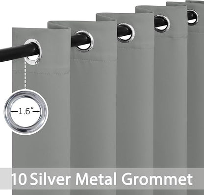 Yakamok Dove Grey Room Darking 84 Inch Length 2 Panel Sets for Livingroom Dining Room Darkening Thermal Insulated Bay Window Hotel Modern Elegant Black Out Sunblock Curtins/Bedroom,62 x 84 Inches