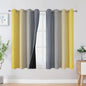 Ombre Gray and Yellow Blackout Curtains 45 Inch Length 2 panels, Full Room Darkening Curtains for Kids Room, Grommet Thermal Insulated Gradient Drapes, Light Blocking Curtains for Bedroom, 52x45 Inch
