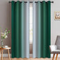 Yakamok Dark Green Ombre Curtains 84 Inches Long, Light Blocking Gradient Color Curtain Panels, Room Darkening Grommet Window Drapes for Bedroom(52x84 Inch, 2 Panels)