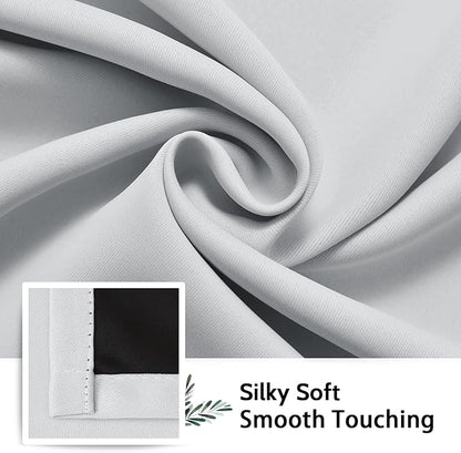 SimpleHome 100% Blackout Curtains for Bedroom,Thermal Insulated White Grommet Window Drapes Room Darkening Curtains for Living Room with Black Back,38 x 84 Inch,2 Panels