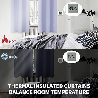 BGment Blackout Curtains - Grommet Thermal Insulated Room Darkening Bedroom and Living Room Curtains, Set of 2 Panels (70 x 63 Inch, Lavander)