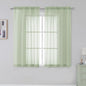 Simplebrand Rod Pocket Top Solid Voile Sheer Curtains for Bedroom, 54 Inch Length Drapes Set of 2, Lightweight and Light Filtering Elegant Curtains Panels Window Treatment, 42W×54L, Light Green