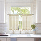MIULEE Short Sheer Curtains 30 Inch Length for Kitchen Bathroom Cafe Half Window Treatment, Rod Pocket Tier Curtains 2 Panels, 29x30 Inches Long, Beige