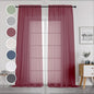 OWENIE Sheer Curtains 96 Inch Long, Elegant Sheer Curtains for Bedroom, Window Voile Sheer Curtain Panels/Drapes/Treatment for Living Room, 2Pcs, Each 42" W x 96" L, Burgundy