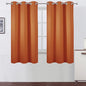 LEMOMO Orange Blackout Curtains 42 x 63 Inch Length/Set of 2 Curtain Panels/Thermal Insulated Room Darkening Blackout Curtains for Bedroom