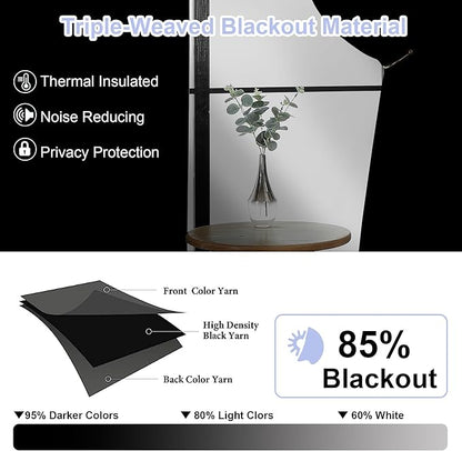 Simplebrand Ava Taupe Blackout Curtains for Bedroom, 72 Inch Length, 2 Panels Set, Privacy Thermal Insulated Rod Pocket Curtains for Patio, French Door, W40 x L72 Inch