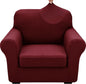 XINEAGE 2026 New 2 Pieces Chair Covers with Arms Super Stretch Chair Slipcover for Living Room Pet Dog Universal Slip Cover Anti Slip Armchair Furniture Protector (Wine Red), 31"-46"(1 Cushion)
