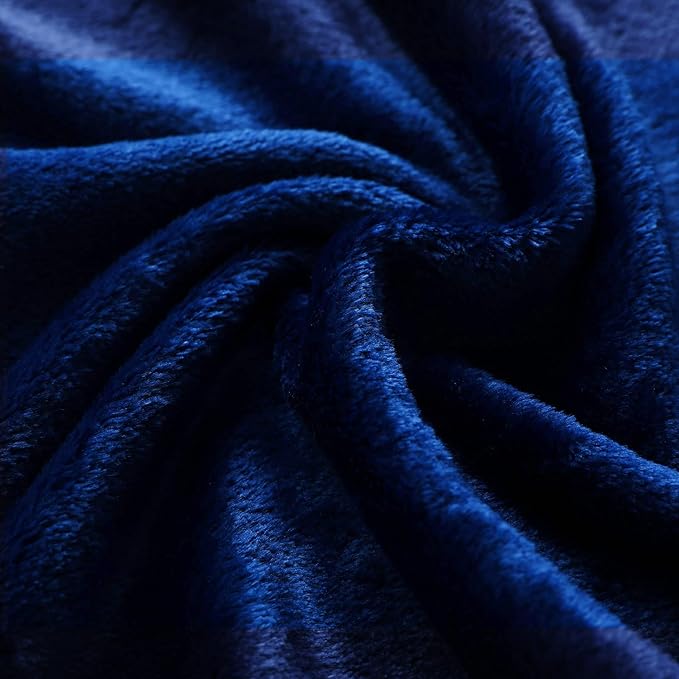 JIAHANNHA Classic Blue Throw Blanket Fleece Blanket Throw Size(60 by 80 Inches),Super Soft Cozy Plush Blanket for Couch Sofa Bed,Lightweight Warm Bed Blankets for Adults,All Season