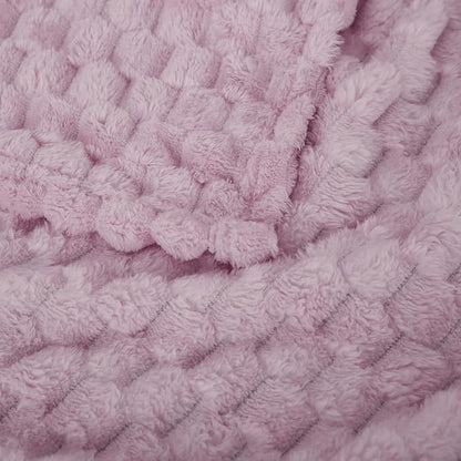 Puncuntex Light Purple Throw Blanket 50"×60" inches Fuzzy 3D Jacquard Decorative Flannel Fleece Super Soft Plush Cozy Blanket for Couch Sofa Chair Lightweight