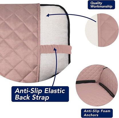 PureFit Reversible Quilted Sofa Cover, Water Resistant Slipcover Furniture Protector, Washable Couch Cover with Non Slip and Elastic Straps for Kids, Dogs, Pets (Sofa, Pink/Beige)