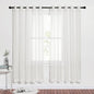 NICETOWN Voile Sheer Window Curtains for Christmas, Ring Top Soft Sheer Vertical Curtain Bedroom, Panels with Light Penetration for Loft/Party, W70 x L72 - inch, Beige, Set of 2