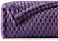 BEDELITE Fleece Blanket Twin Size for Bed Couch, 3D Jacquard Decorative Purple Throw, Soft and Cozy Warm Plush Fuzzy Blanket All Seasons Suitable, 60x80Inches