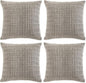 Fancy Homi 4 Packs Grey Decorative Throw Pillow Covers 24x24 Inch for Living Room Couch Bed, Rustic Modern Farmhouse Boho Home Decor, Soft Plush Corduroy Gray Cute Square Accent Cushion Case 60x60 cm