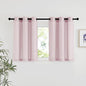 NICETOWN Blush Pink Linen Curtains for Kitchen, Thick Flax Small Window Treatments Semi Sheer Privacy Assured with Light Through for Cafe/Bathroom, W42 x L36, 2 Panels