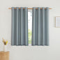 NICETOWN Thick Linen Stone Blue Curtains for Kitchen, Grommet Short Semi Sheer Window Treatments Privacy Assured with Light Filtering Linen Blend for Cafe/Boys Room, 2 Panels, W55 x L54