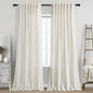 Nanspring Cream Linen Curtains 89 Inches Long for Bedroom Back Tab Light Filtering Privacy Sheer Curtains Modern Farmhouse Coastal Decor Cotton Textured Gauze Curtain for Bathroom 2 Panel Set 52x89