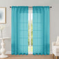 OWENIE Turquoise Sheer Curtains 72 Inches Long 2 Panels Set, Transparent Voile Sheer Curtain for Living Room Bedroom Window Sliding Glass Door Treatment, 59 x 72 Inch, Turquoise