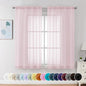 Chyhomenyc Sheer Curtains 54 Inch Long 2 Panels, Short Voile Drapes for Dinning Small Windows Bathroom Living Room Bedroom, Rod Pocket, 42Wx54L Inches, 2PCS, Blush Pink