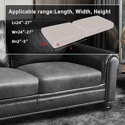 Leather Look Couch Cushion Covers Sofa Seat Slipcovers Sets Couches Furniture Protector for Sectional Armchair Loveseat Pets Kids Stretch Spandex Fabric (2 Cushion Loveseat, Light Grey)