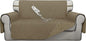 ISSUNTEX Double Protection 100% Waterproof Loveseat Sofa Covers for Living Room, Couch Covers for 2 Cushion Couch Sofa, Reversible Furniture Protector Sofa Cover for Dogs (Loveseat, Beige/Beige)