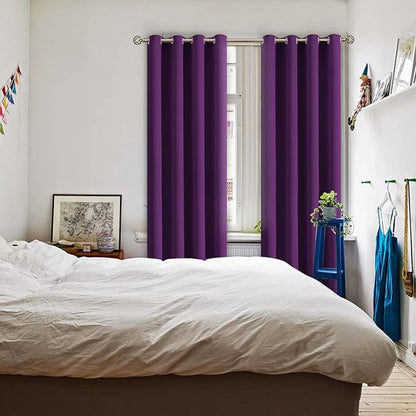 BGment Blackout Curtains - Grommet Thermal Insulated Room Darkening Bedroom and Living Room Curtains, Set of 2 Panels (52 x 108 Inch, Purple)