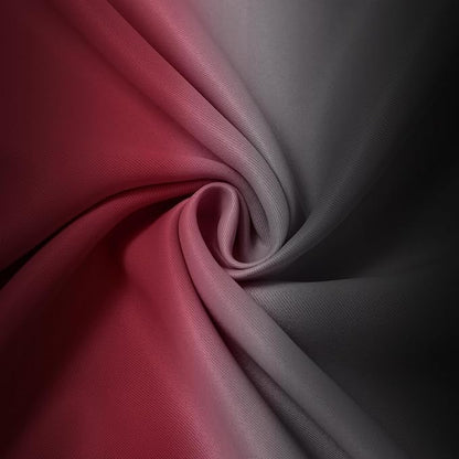 Yakamok Blackout Ombre Burgundy and Black Curtains for Bedroom, Gradient Room Darkening Curtains, Grommet Thermal Insulated Light Blocking Window Drapes/Curtain for Living Room,52 x 36 Inch,2 Panels