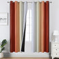 Estelar Textiler Burnt Orange and Greyish White Ombre Blackout Curtains for Living Room,Energy Efficient Room Darkening Drapes, Grommet Thermal Insulated Window Treatments for Bedroom,52Wx72L,2 Panels