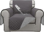ISSUNTEX Double Protection 100% Waterproof Chair Sofa Cover for Living Room, Reversible Furniture Protector for Dogs, Pets, Kids (Chair, Gray/Light Gray)