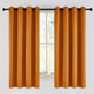 NICETOWN Room Darkening Orange Curtains 63 inches Long - Grommet Faux Silk Thermal Drapes Light Reducing Energy Saving Privacy Window Treatments for Bedroom, 2 Panels, W52 x L63