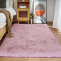 Ghouse Ultra Soft Faux Rabbit Fur Rug 4x6, Machine Washable Area Rugs for Bedroom Fluffy Rugs for Living Room, No-Shedding Carpet Sheepskin Rug Pink