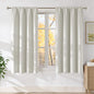 NICETOWN Natural Faux Linen Room Darkening Rod Pocket Curtains 63 inch Length, W42 x L63, Light Blocking Thermal Insulated Noise Reducing Drapes for Bedroom Living Room Farmhouse Decor, 2 Panels