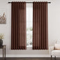 Rustic Brown Linen Curtains 63 Inches Long 2 Panel Sets for Living Room Bedroom Rod Pocket Back Tab Light Filtering Drape for Kitchen Window Short Protect Privacy Curtain Modern Farmhouse Decor 52x63